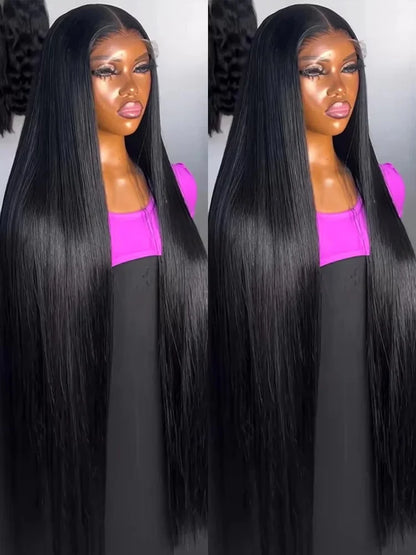 250 Density 40 36 Inch Straight Lace Front Wigs Human Hair 13x6 Hd Transparent Lace Front Human Hair Wigs Brazilian Virgin Hair