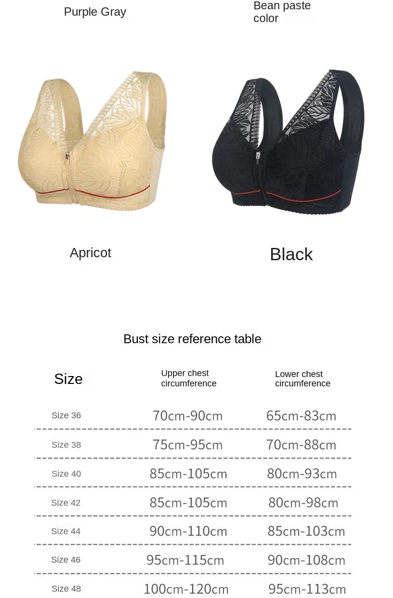 S-6XL Sports yoga bra cotton cups front zipper underwear breathable women no steel ring tank top lace large size bra