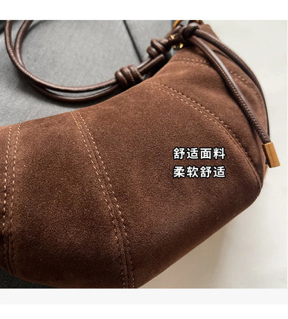 Velvet Material Zipper 2025 High Quality Shoulder Bag Solid Color Simple Fashionable Crossbody Bag Soft Western Style Handbag