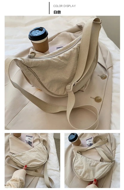 Casual Nylon Hobos Crossbody Bag for Women Designer Shoulder Bags Large Capacity Tote Lady Travel Shopper Bag Female Purses 2025