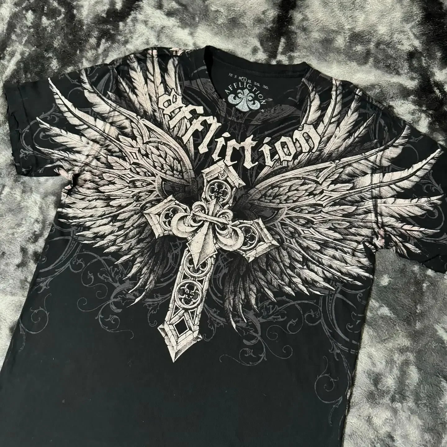 Y2K Affliction T Shirt Vintage Clothing Punk Hip Hop Graphic Print Oversized T shirt Women Round Neck Cotton Short Sleeve Tops