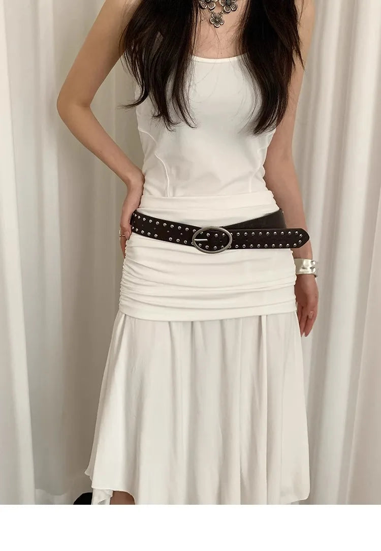 Bohemian Rivet Belt Women 2024 New High-End Design Niche With Dress Y2K Belt Trend