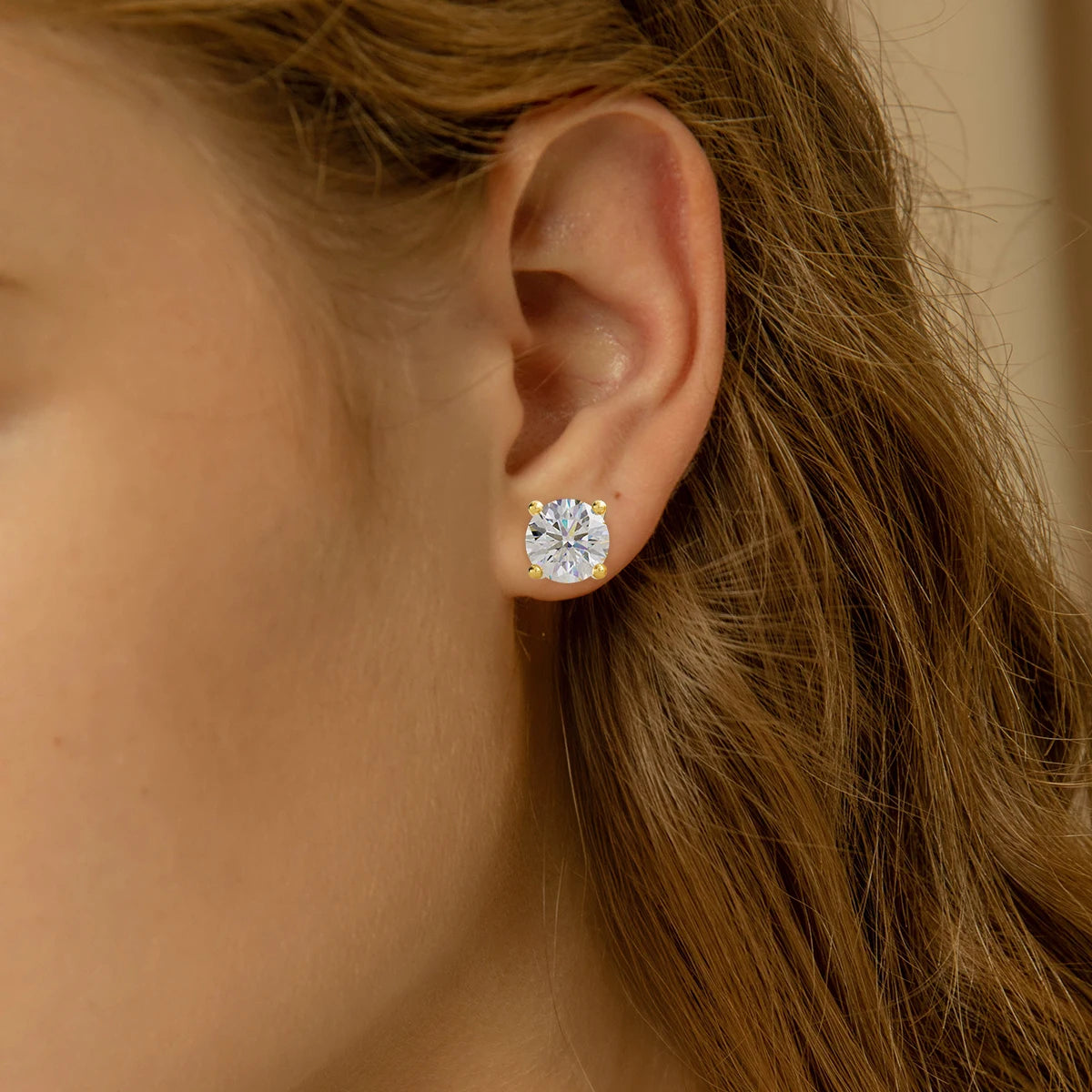 Szjinao 2025 Trending Earrings Moissanite Gold 18k Real Original With Certificate Wedding Luxury Jewelry For Women Wholesale Hot