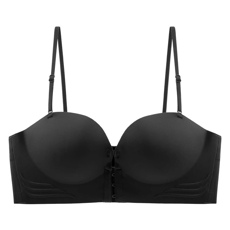 FINETOO Front Closure Sexy Push Up Bra Women Invisible Bras Underwear Lingerie For Female Brassiere Strapless Seamless Bralette