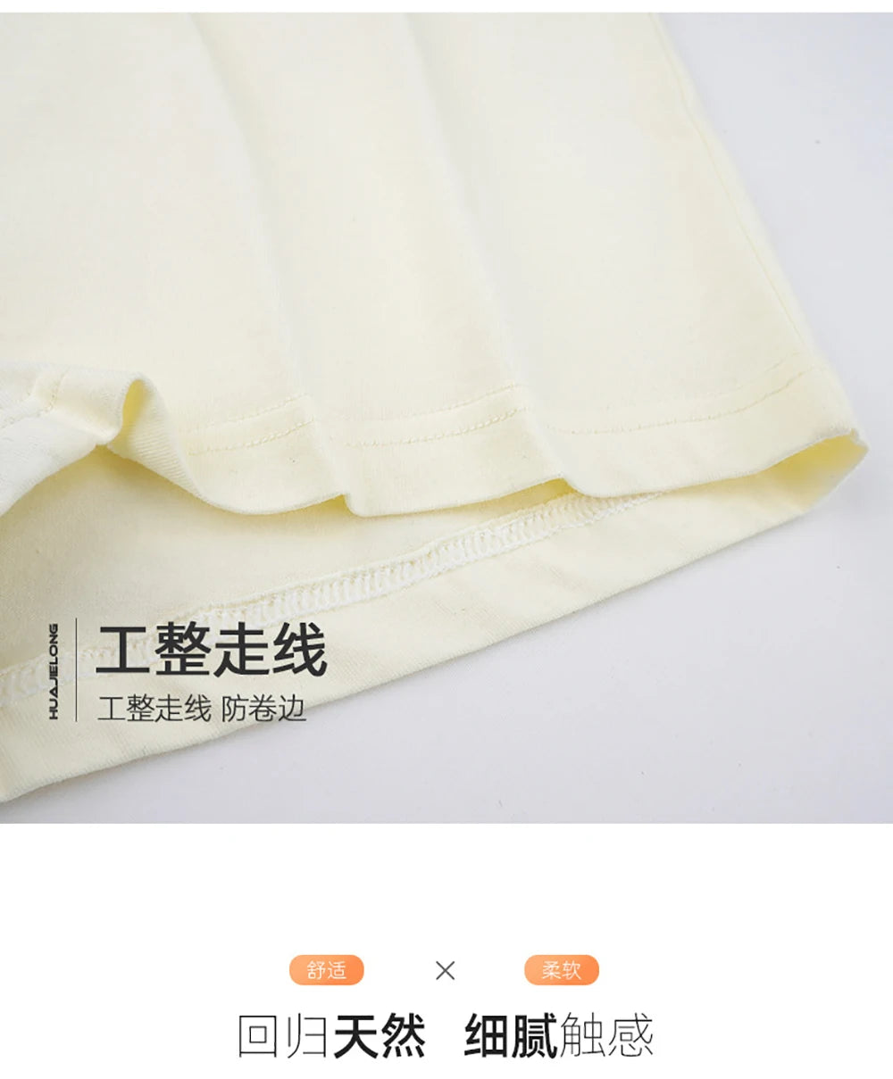 3PCS/Pack 100% Cotton Multicolor Solid Women's Boxer Knit Breathable Panties Underwear Soft High Elastic Mid-rise Thin Boyshorts