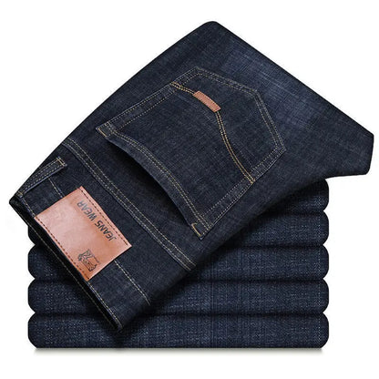 2025New Men Stretch Jeans Male Classic Elasticity Business jeans men fashion comfortable Solid slim straight long Denim pants