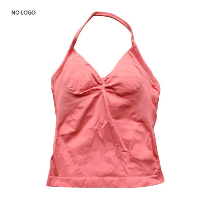 ARFTE Longline Strappy Gym Top Backless Gym Clothes Women Scrunch Built-in Bra With Removable Cups Yoga Tank Tops