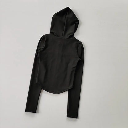 Women's Fitness Coat Hooded Cardigan Tight Quick-dry Sports Jacket Running Training Shirt Yoga Clothes Long Sleeve Sport Jacke