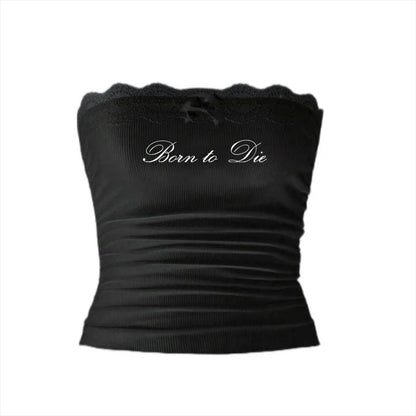 Gothic Grunge Punk Hip Hop Rock Streetwear Casual Sexy Crop Top Y2K Retro Harajuku Emo Girl Aesthetic Fashion Lace Camisole Tops