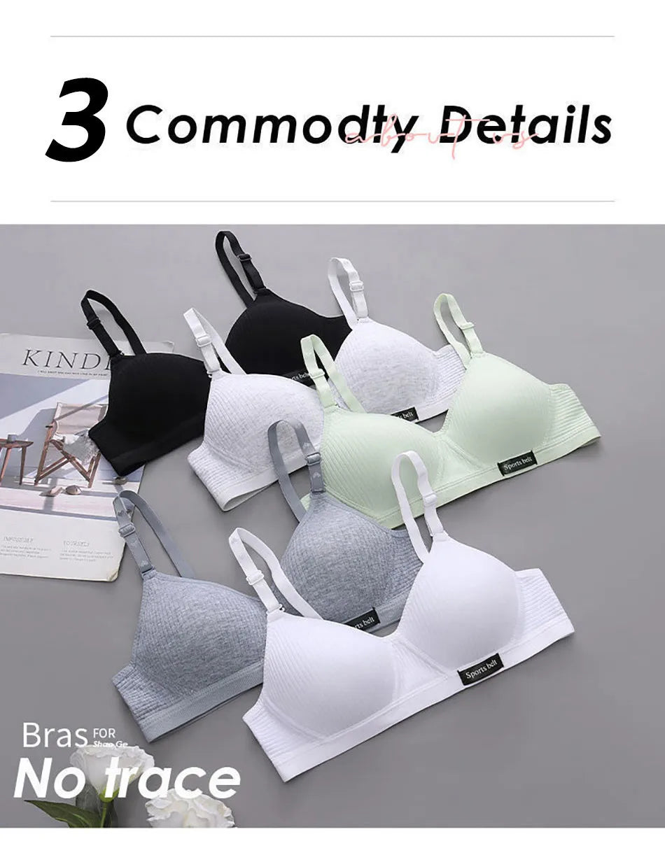 Girl Training Bras Cotton Underwear Back Buckle Design Bralette Adolescent Comprehensive Breathable Teenager Girl Sport Tops Bra