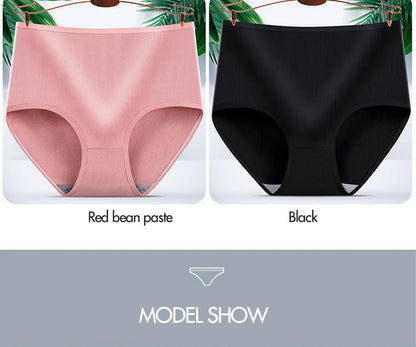 8pcs Women Panties Girl Plus Size Underwear High Waist Briefs Breathable Solid Color Soft Female Lingerie