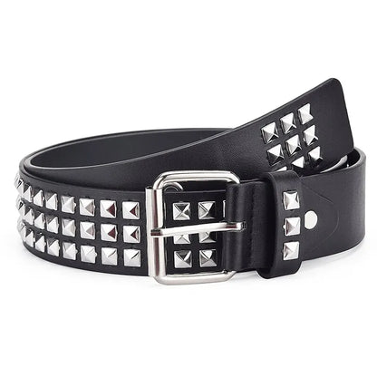 Fashion New Square Bead Rivet Belt Metal Pyramid Belt Men and Women Punk Hardware Jeans Belt Y2K Belt Designer Belt Women's Belt