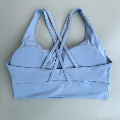 Solid Color Fitness sport Bra Women Cross soft high strength Tight Top Comprehensive Training Gym Yoga Underwear With Chest Pad