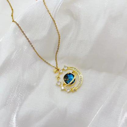 Collares Para Mujer Delicate and Beautiful Starry Pendant Necklace With Micro-Inlaid Zirconium Luxury Pendants Кулон