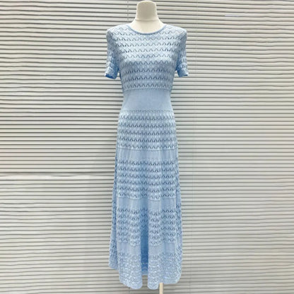 CHUJIE Women's 2025 Summer Lace Trim Dress Set - Round Neck Short Sleeve Midi Dress + Slip Dress 2 Piece Set (Rayon Nylon Blend)