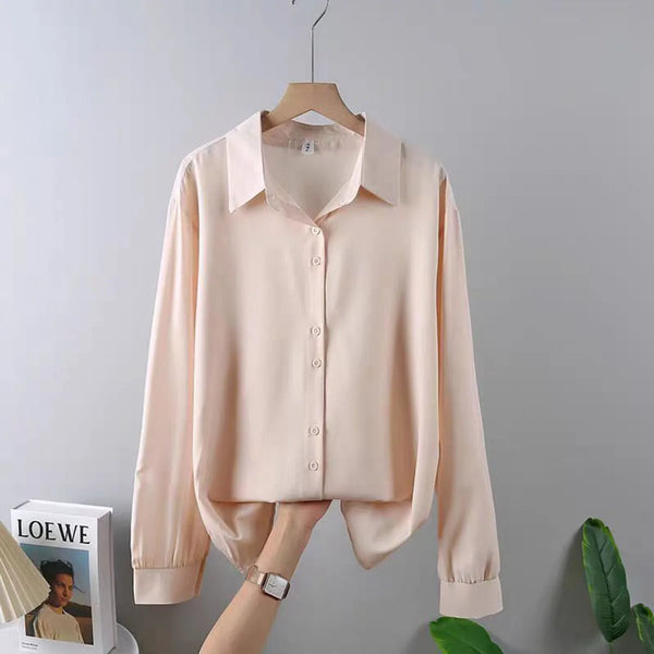 2025 Spring New Casual Chiffon Shirt Women Shirts Fashion Female Long Sleeve Loose Solid Blouse Tops Office Lady Clothes Popular