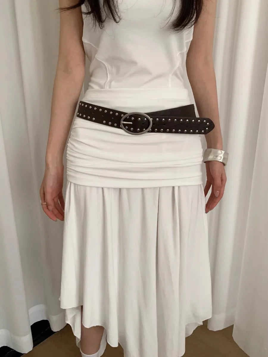 Bohemian Rivet Belt Women 2024 New High-End Design Niche With Dress Y2K Belt Trend