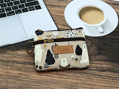 Cute Animals Wallet Zipper Purse Cartoon Small Coin Purse Lightweight Storage Bag Money Bag Key Card Holder For Student Women