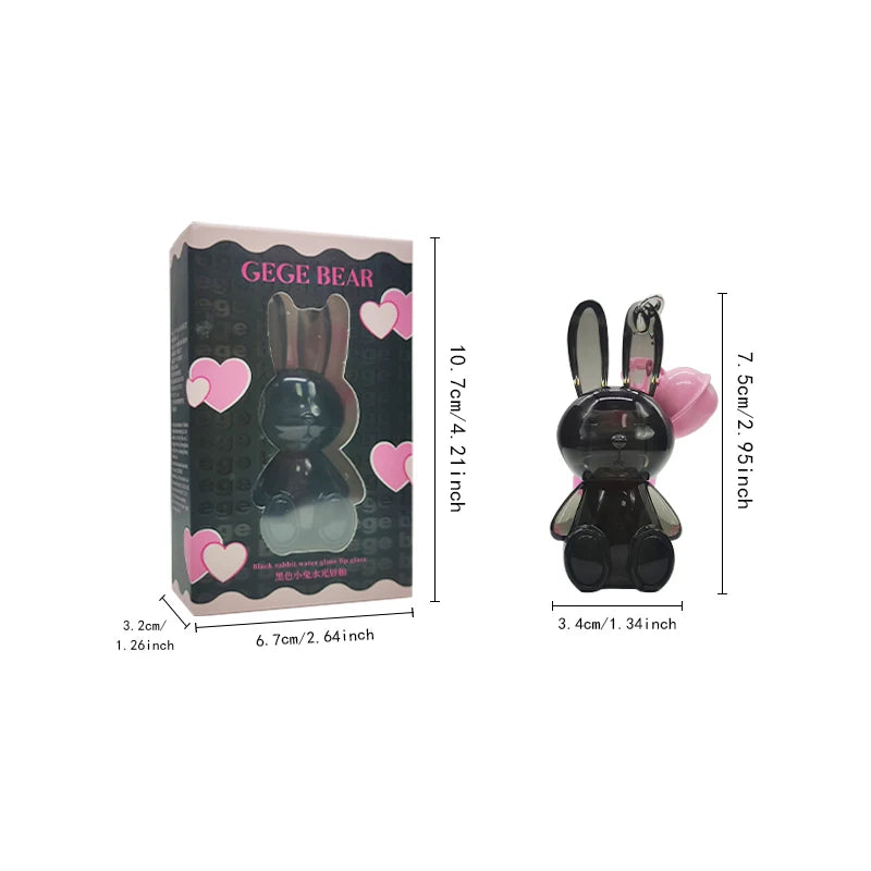 Gege Bear Pink Rabbit Velvet Matte Lip Cream Black Rabbit Water light lip glaze matte mirror pendant lipstick lip gloss