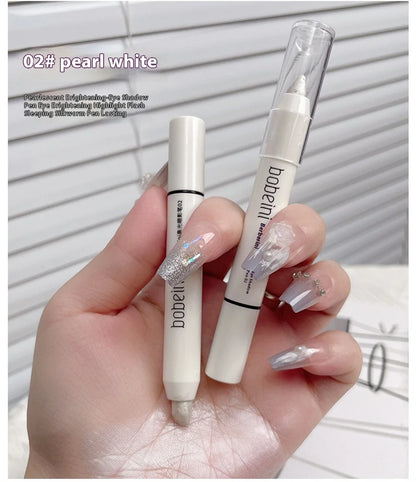 Eye Makeup Highlighter Pencil, Undereye Brightener Pencil, Dual-End Eye Shadow Stick, Smudge-Proof Eye Makeup Face Contouring