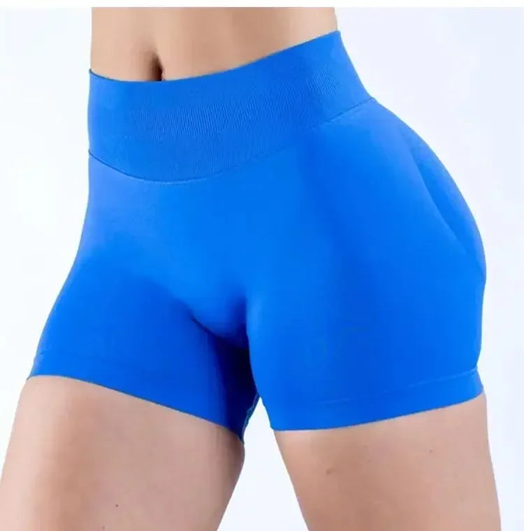 Summer High Waisted Yoga Shorts Women  Fashionable and Sexy Running Fitness Pants Solid Color High Elastic Yoga Leggings