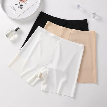 3PCS Women Underwear Slimming Shorts Seamless High Waist Shaper Panties Underware Safety Short Pants Ice Silk Women's Protective