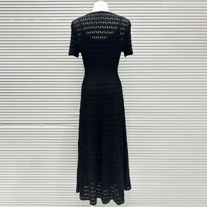CHUJIE Women's 2025 Summer Lace Trim Dress Set - Round Neck Short Sleeve Midi Dress + Slip Dress 2 Piece Set (Rayon Nylon Blend)