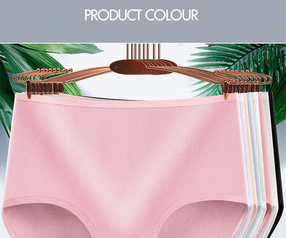 8pcs Women Panties Girl Plus Size Underwear High Waist Briefs Breathable Solid Color Soft Female Lingerie