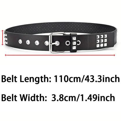 Fashion New Square Bead Rivet Belt Metal Pyramid Belt Men and Women Punk Hardware Jeans Belt Y2K Belt Designer Belt Women's Belt
