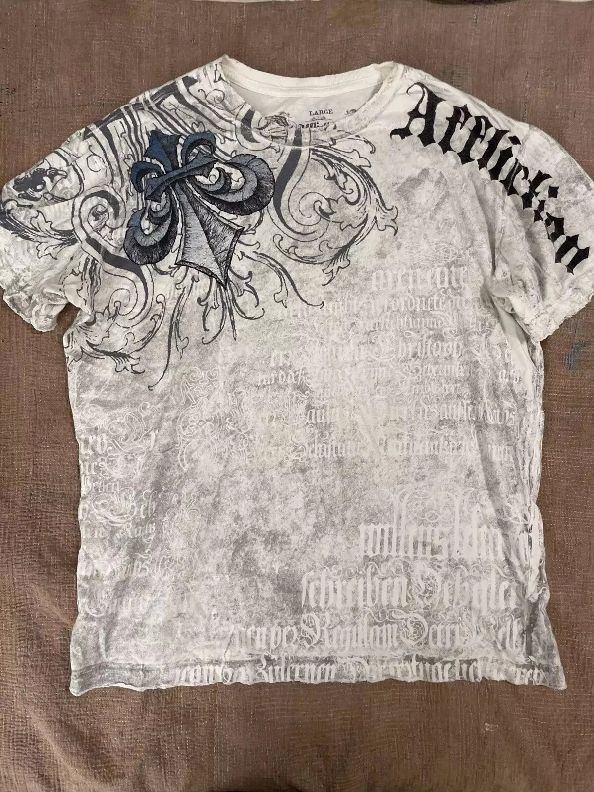 Y2K Affliction T Shirt Vintage Clothing Punk Hip Hop Graphic Print Oversized T shirt Women Round Neck Cotton Short Sleeve Tops