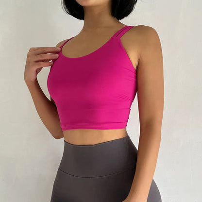 Women's Sports Bras Fitness Top, Sexy Lingerie, Push Up Fixed Pad, Yoga Bra, Back knotted Underwear, Running Vest, Gym Tops