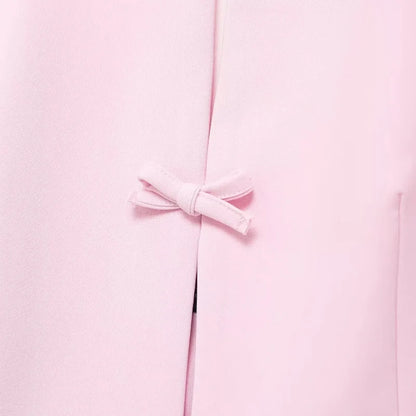 TRAF Bow Two Piece Set Backless Halter Women Top And Mid Waist Lady Skirt New In 2024 Summer Fashion Casual Office Lady Set
