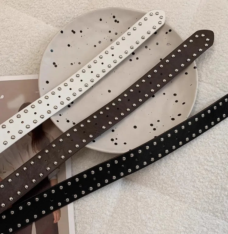 Bohemian Rivet Belt Women 2024 New High-End Design Niche With Dress Y2K Belt Trend
