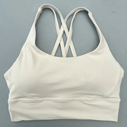 Solid Color Fitness sport Bra Women Cross soft high strength Tight Top Comprehensive Training Gym Yoga Underwear With Chest Pad