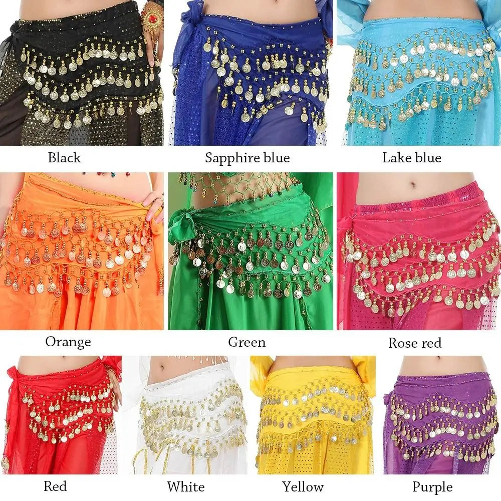 Thailand/India/Arab Dancer Skirt Women Sexy Belly Dance Hip Scarf Wrap Belt Dancer Skirt Female Show Sequins Tassels Costumes