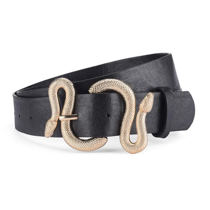 Women's Belt Trend Retro Snake Buckle Belt Fashion Casual Pu Leather Belt With Dress Jeans Belts Gift For Women and Girlfriend