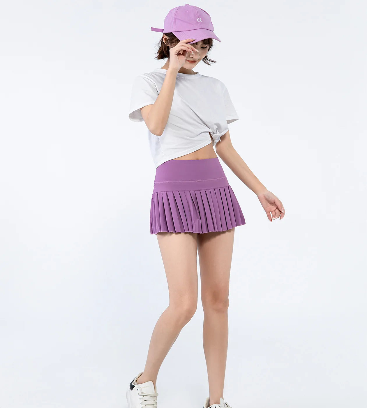 fashionable summer sports shorts women's pleated skirt anti glare short skirt running outdoor fitness breathable tennis skirt