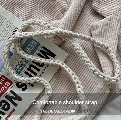 Women Fashion Small Crossbody Phone Bag Solid Color Hollow-out Woven Crochet Lightweight Braided Shoulder Handbag Crossbody Bags