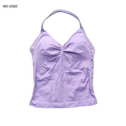 ARFTE Longline Strappy Gym Top Backless Gym Clothes Women Scrunch Built-in Bra With Removable Cups Yoga Tank Tops