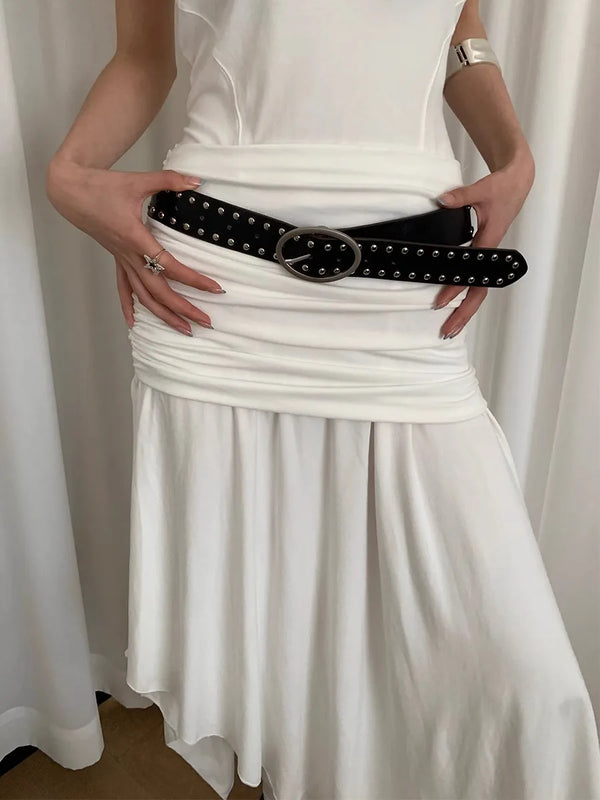 Bohemian Rivet Belt Women 2024 New High-End Design Niche With Dress Y2K Belt Trend