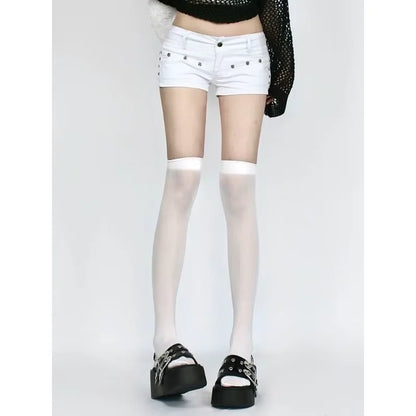 Summer Women Y2k Streetwear Gyaru Harajuku Fashion Grunge Vintage Coquette Low Rise 2000s Jean Shorts Denim Hot Pants Japanese