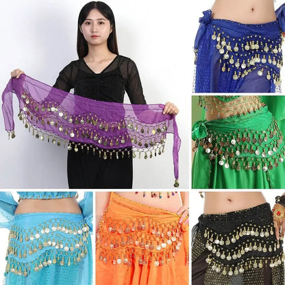 Thailand/India/Arab Dancer Skirt Women Sexy Belly Dance Hip Scarf Wrap Belt Dancer Skirt Female Show Sequins Tassels Costumes