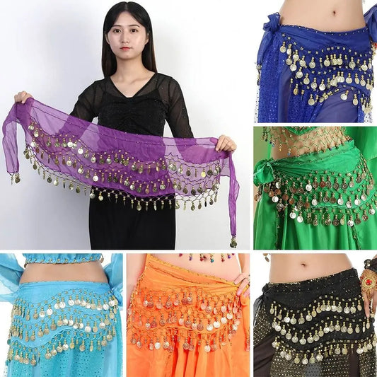 Thailand/India/Arab Dancer Skirt Women Sexy Belly Dance Hip Scarf Wrap Belt Dancer Skirt Female Show Sequins Tassels Costumes