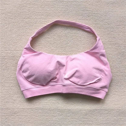HBC Women's Sports Bra High Elastic Halter Top Push-up Fitness Workout Underwear Seamless Gym Tops Yoga Bra