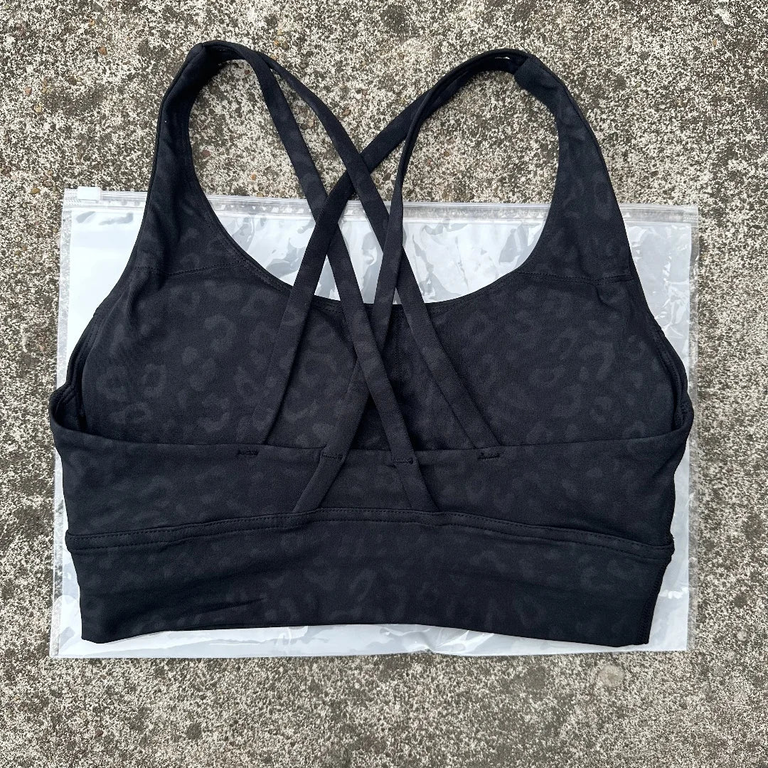 Solid Color Women Cross back Fitness sport Bra high strength Tight Top Comprehensive Training Gym Yoga Underwear With Chest Pad