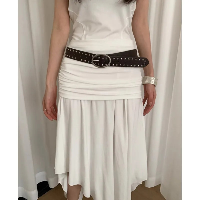 Bohemian Rivet Belt Women 2024 New High-End Design Niche With Dress Y2K Belt Trend