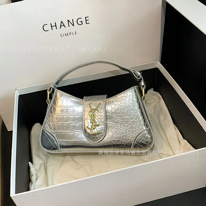 Texture Stone Patterned Armpit Bag 2025 New Simple Single Shoulder Women's Bag Temperament Crossbody Bag Small Fragrance Style