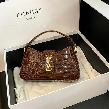Texture Stone Patterned Armpit Bag 2025 New Simple Single Shoulder Women's Bag Temperament Crossbody Bag Small Fragrance Style
