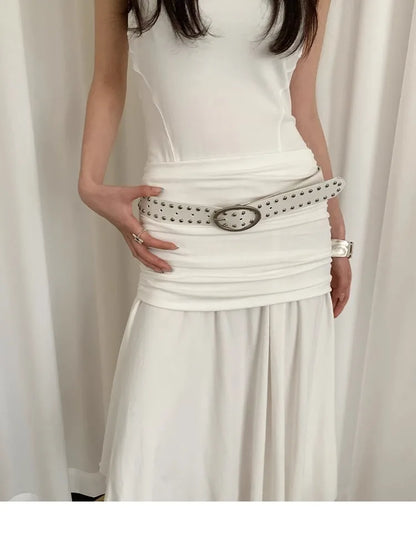 Bohemian Rivet Belt Women 2024 New High-End Design Niche With Dress Y2K Belt Trend