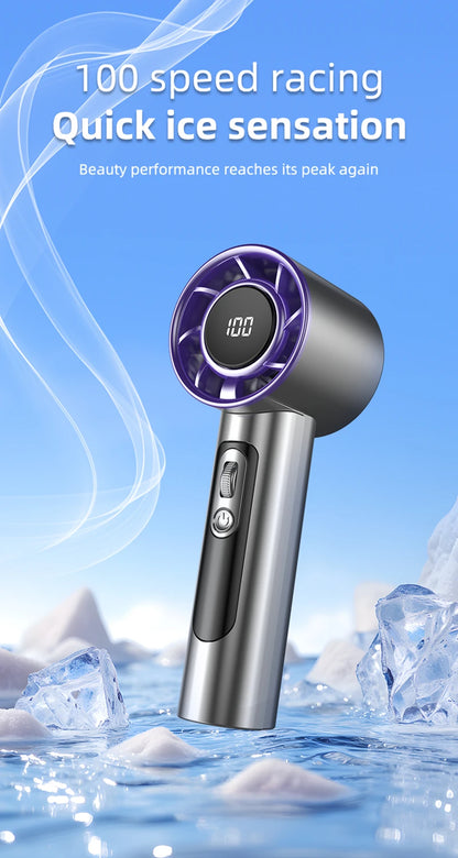 Xiaomi Handheld Portable Fan 100 Wind Speeds Adjustable Usb Charging Mini Outdoor Portable Turbo Long-lasting High Speed Fan